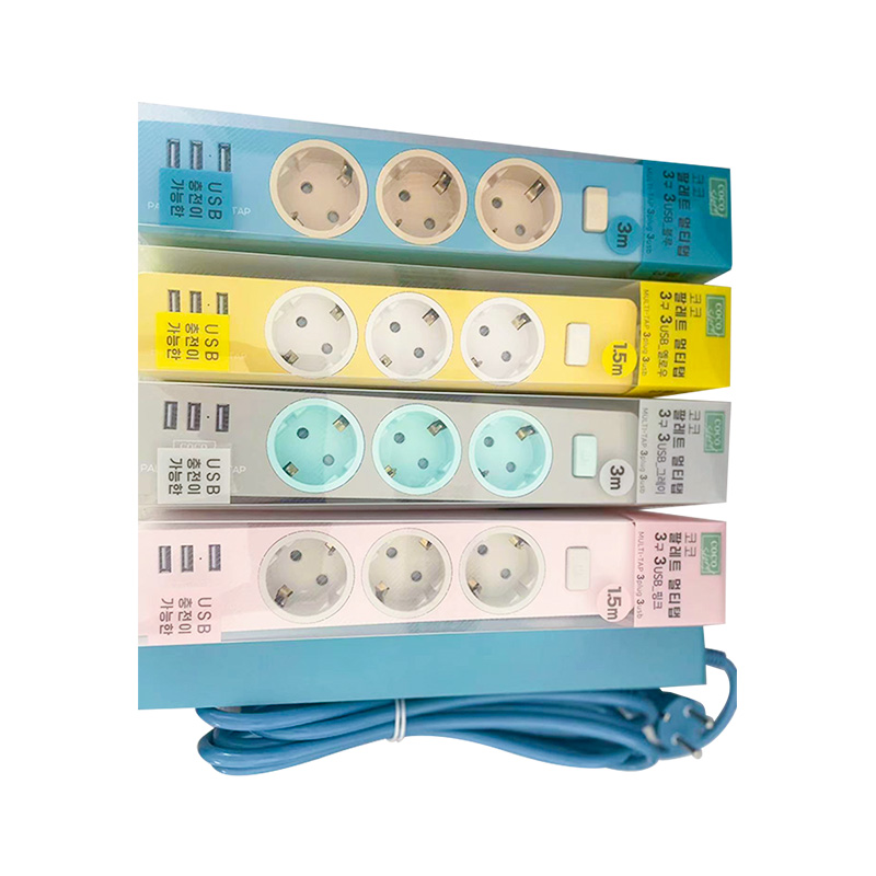 Šarene 3 utičnice KC Standardna utičnica s 3 USB priključka i 1 Master Switch